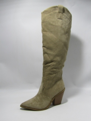 Kozaki damskie ocieplane na obcasie (36-41) 5791-1 KHAKI