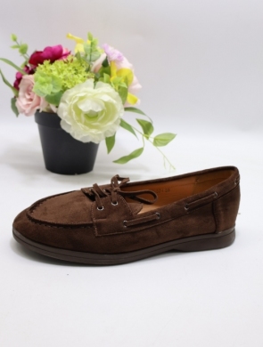 Mokasyny damskie na płaskim (36-41) 22-370 BROWN