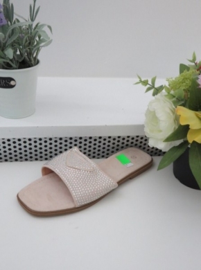 Klapki damskie na płaskim (36-41) F268 BEIGE
