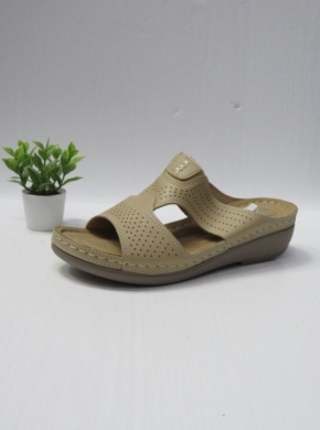 Klapki damskie na koturnie (36-41) 9050 BEIGE