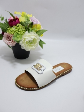 Klapki damskie na płaskim (36-41) WSA-145 WHITE