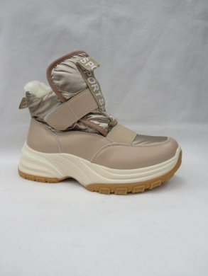 Botki damskie ocieplane na koturnie (36-41) 0-597 BEIGE