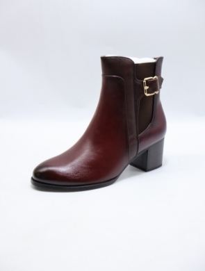 Botki damskie ocieplane na obcasie (36-41) YCC-123 BURGUNDY