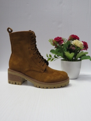 Botki damskie ocieplane na obcasie (36-41) 8632P CAMEL