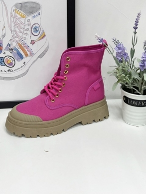 Botki damskie na płaskim (36-41) 9217-1 FUCHSIA
