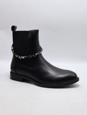 Botki damskie ocieplane na płaskim (36-41) K22020 BLACK