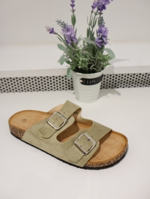 Klapki damskie na płaskim (36-41) 2751 L.GREEN