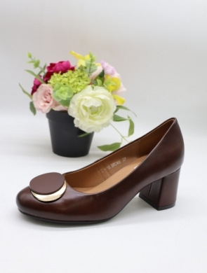 Czółenki damskie na obcasie (36-41) YCC-158 BROWN