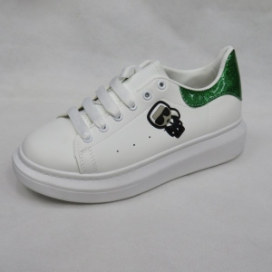 Buty sportowe damskie na płaskim (36-40) 6688-13 WHITE/GREEN