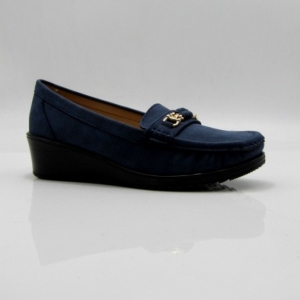Mokasyny damskie na koturnie (36-41) QQ-9 BLUE