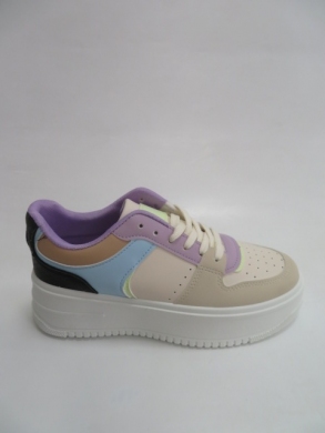 Buty sportowe damskie na płaskim (36-41) AB977 KHAKI/PURPLE