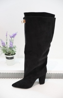 Kozaki damskie na obcasie (36-41) 2912A-1 BLACK