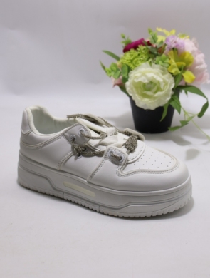 Buty sportowe damskie na płaskim (36-41) 0-1706 WHITE