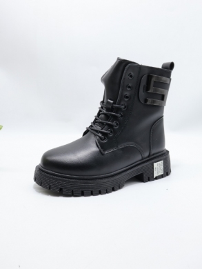 Botki damskie ocieplane na płaskim (37-42) E8210-1 BLACK