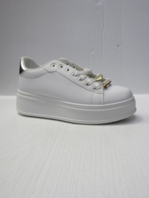 Buty sportowe damskie na koturnie (36-41) 106 WHITE/SILVER
