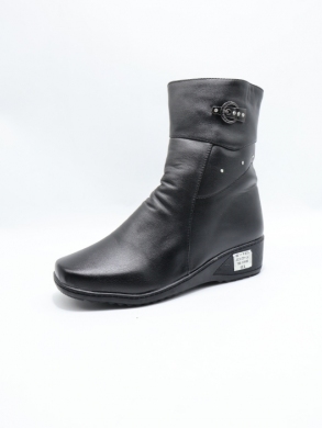Botki damskie ocieplane na koturnie (37-42) B601 BLACK