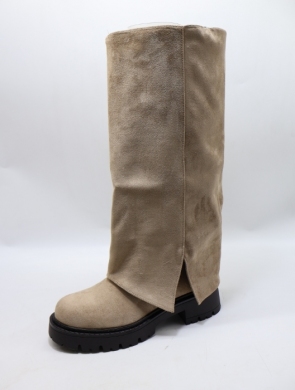 Kozaki damskie ocieplane na płaskim (36-41) D92 KHAKI