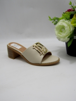 Klapki damskie na obcasie (36-41) 89222C BEIGE