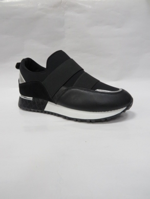 Buty sportowe damskie na płaskim (36-41) AB1785 BLACK/SILVER