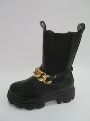 Botki damskie jesienne na płaskim (36-41) 888-27 BLACK