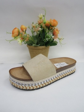 Klapki damskie na koturnie (36-41) 055-137 BEIGE