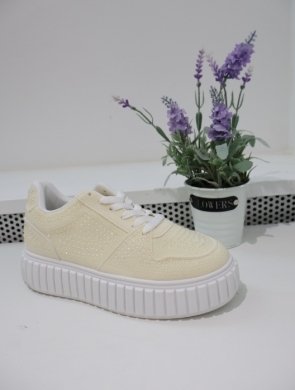 Buty sportowe damskie na płaskim (36-41) LA335P YELLOW