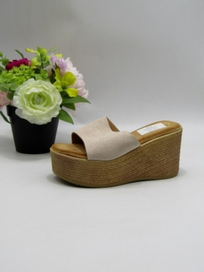 Klapki damskie na koturnie (36-41) WH525 BEIGE