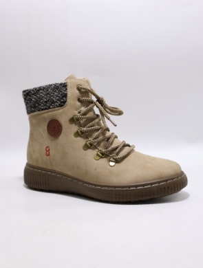 Botki damskie ocieplane na płaskim (36-42) SG971-2 KHAKI