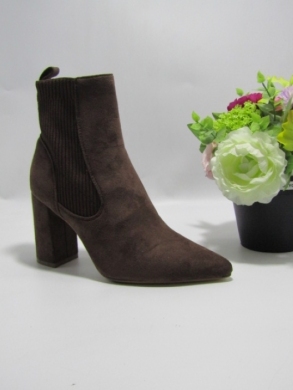 Botki damskie na obcasie (36-41) 5730 BROWN
