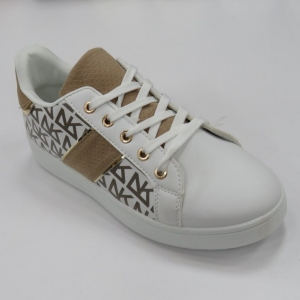 Buty sportowe damskie na płaskim (36-41) QS-59 WHITE/BEIGE
