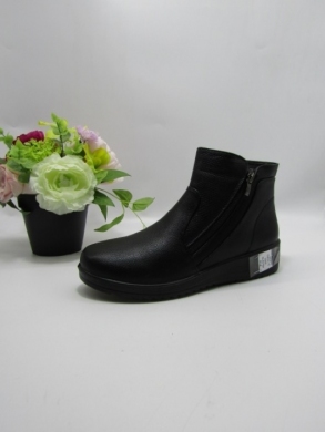 Botki damskie ocieplane na płaskim (39-43) DW33-6 BLACK