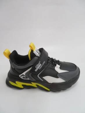 Sportowe Chłopięce (32-37) L304 BLACK/YELLOW