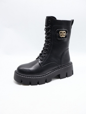 Botki damskie ocieplane na płaskim (36-41) 5808 BLACK
