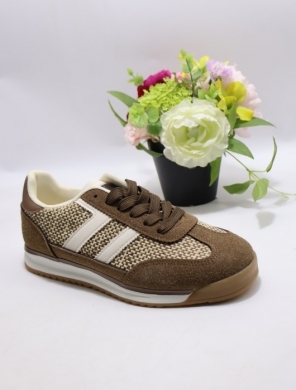 Buty sportowe damskie na płaskim (36-41) C3942 BROWN