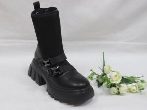 Botki damskie jesienne na koturnie (36-41) JJ38 BLACK