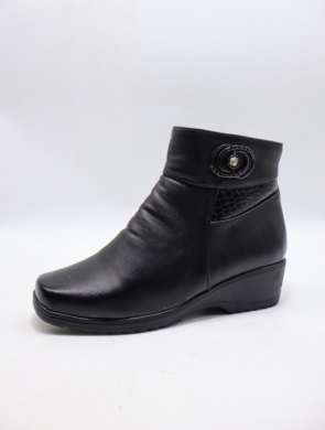 Botki damskie ocieplane na koturnie (37-42) B06 BLACK