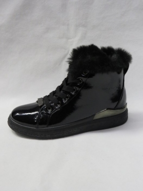 Botki damskie ocieplane na płaskim (36-41) 3426-10 BLACK