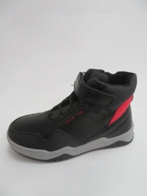 Botki chłopięce jesienne (31-36) P535 BLACK/RED