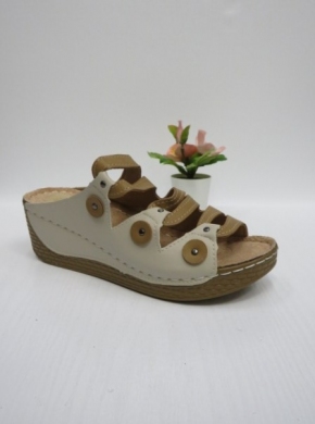 Klapki damskie na koturnie (36-41) H8013-1 KHAKI/BEIGE