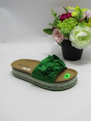 Klapki damskie na płaskim (36-41) 8-91 GREEN