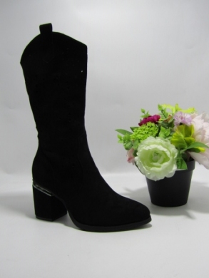 Kozaki damskie na obcasie (36-41) H2428-1 BLACK
