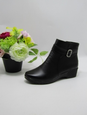 Botki damskie ocieplane na płaskim (37-42) 428-8 BLACK