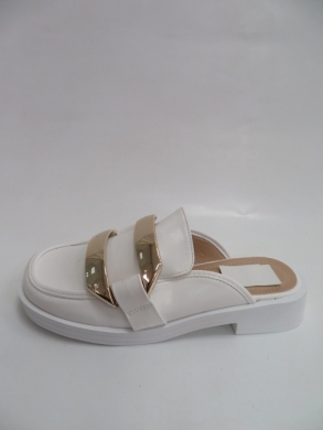 Klapki damskie na obcasie (36-41) 11-162 WHITE