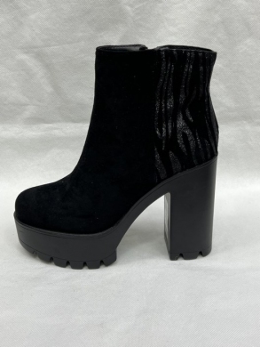 Botki damskie ocieplane na obcasie (36-41) 6020 BLACK