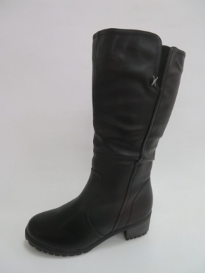 Kozaki damskie ocieplane na obcasie (39-43) D8817-2 BLACK