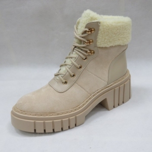 Botki damskie ocieplane na obcasie (36-41) 8608 BEIGE