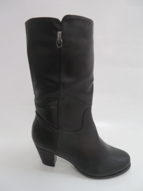 Kozaki damskie ocieplane na obcasie (36-41) 887-10 BLACK