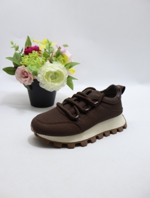 Buty sportowe damskie na płaskim (36-41) 24898 BROWN