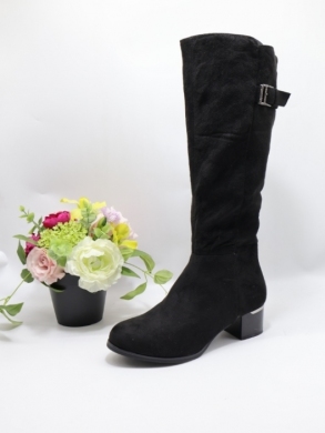 Kozaki damskie ocieplane na obcasie (36-41) JQ7031 BLACK