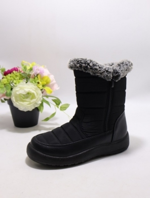 Botki damskie ocieplane na płaskim (36-42) 7512-21 ALLBLACK